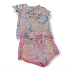 Tie die short outfit